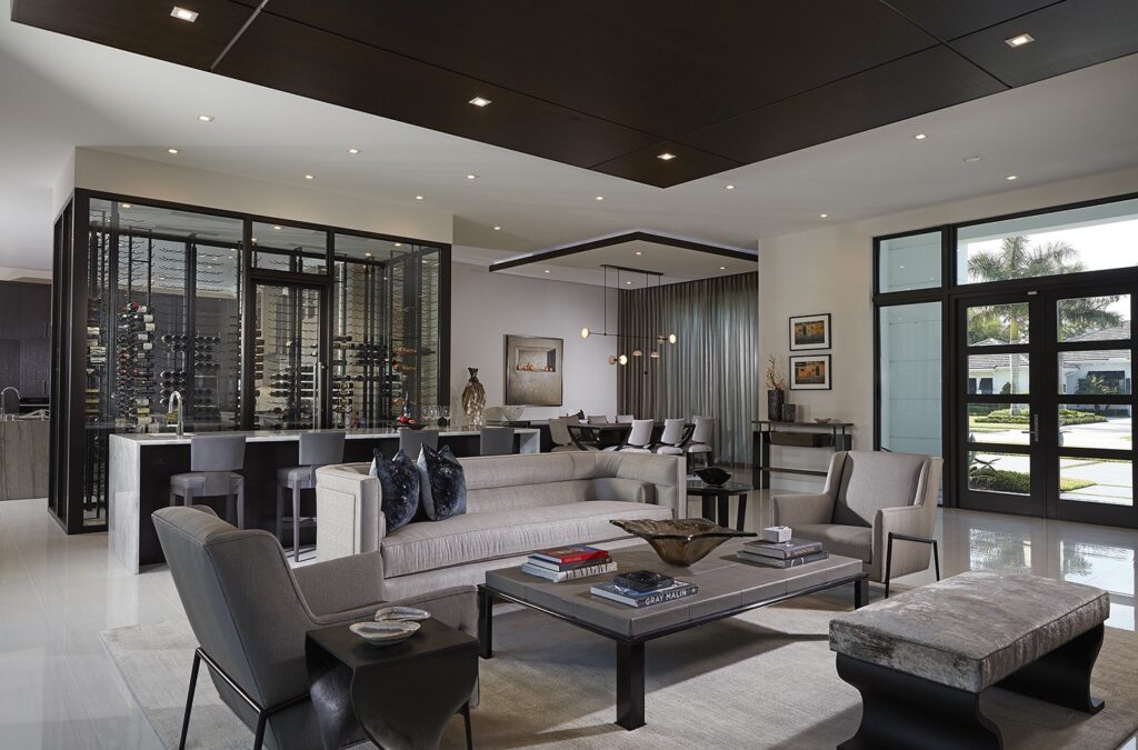 Contemporary living and dining interior at Scott Residence by Noelia Surace Design